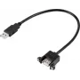 Renkforce USB-kaapeli USB 2.0 USB-A-pistoke, USB-A-liitin 0,25 m musta asennukseen, ruuvattava RF-5720402 (RF-5720402)