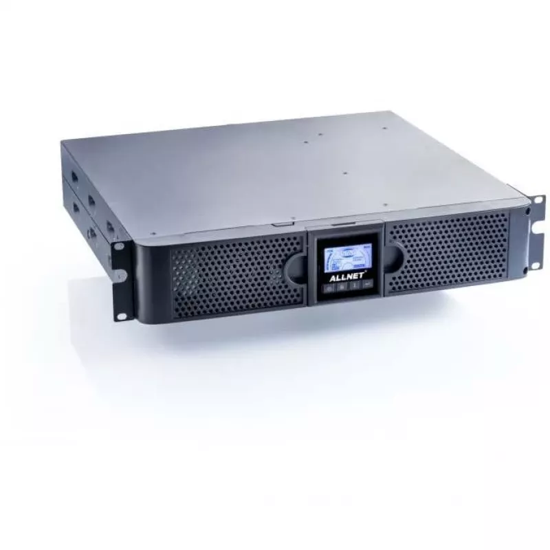 ALLNET All915019RT 1500VA linjainteraktiivinen UPS, USB/RS232, LCD-näyttö, 19" torni, 28 min