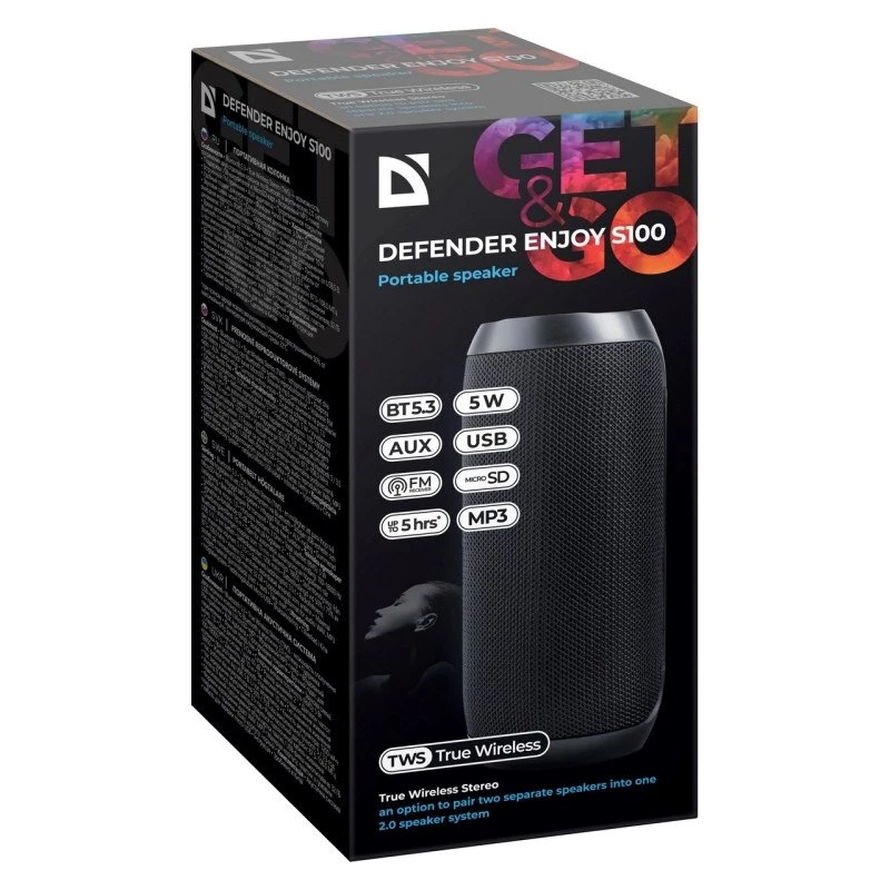 Defender Enjoy S100 Bluetooth-kaiutin, 5 W, musta