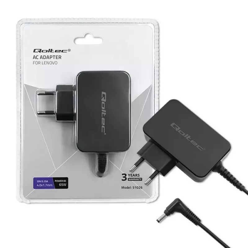 Qoltec 51026 virtalähde/muunnin sisä-/ulkokäyttöön 65 W musta