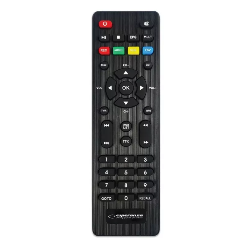 Digiboksi ESPERANZA EV106R kaapeliviritin DVB-T2 / DVB-C HEVC H.265, HDMI, USB, PVR, Dolby Digital, 174–790 MHz, musta