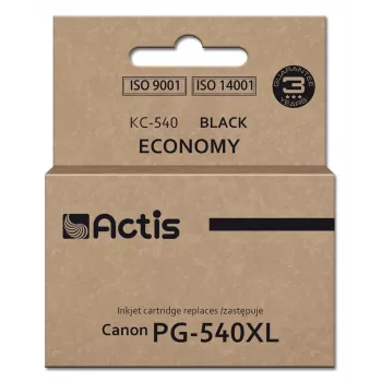 Värikasetti ACTIS KC-540 musta — yhteensopiva vaihtoehto Canon PG-540XL, väriainepohjainen muste 22 ml, yksittäispakkaus