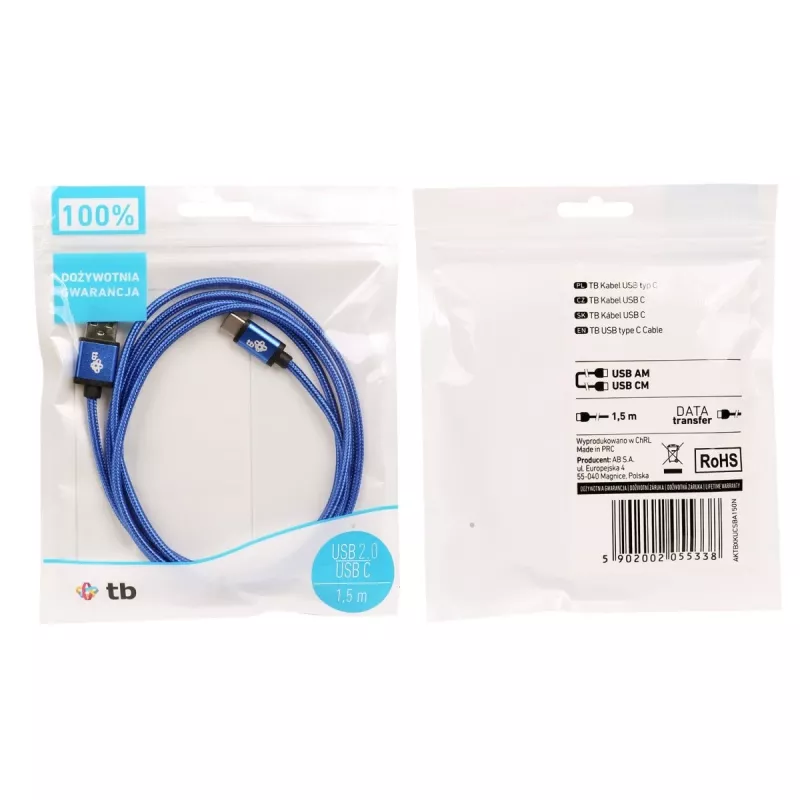TB USB - USB-C-kaapeli 1,5 m laivastonsininen (AKTBXKUCSBA150N)