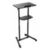 Gembird TVS-DESK-01-BK liikuteltava seisomapöytä pyörillä, säädettävä korkeus 111–134,5 cm, kallistus 30°, enintään 20 kg, musta