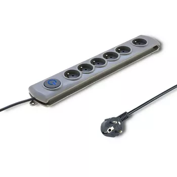 Ylijännitesuoja Qoltec 50165 harmaa 6 AC-pistorasiaa 230 V 1,8 m
