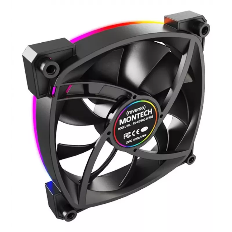 Montech RX120 PWM tietokonekotelon tuuletin 12 cm musta 3 kpl