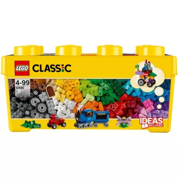 LEGO 10696 Classic Medium Creative Brick Box – helppo säilytys, värikkäät palikat, rakennussarja lapsille, pojille ja tytöille 4-vuotiaasta