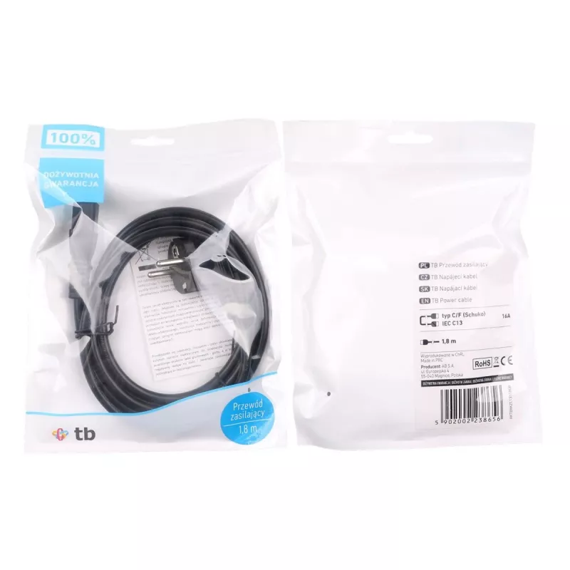 Virtajohto 1,8 m IEC C13 VDE