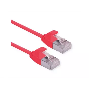 ROLINE DataCenter - patch-kaapeli - RJ-45 (uros) - RJ-45 (uros) - 5 m - U/FTP - CAT 6a - halogeeniton, muotoiltu, rastasuoja, säikejohdin - punainen, Pantone 199C (21.15.3317)
