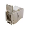 Suojattu Cat.6A ohut Keystone-liitin, EQUIP 767223, työkaluton, RJ-45, litteä, hopea, 8 kpl