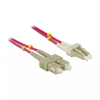 Kuituoptinen kaapeli DELOCK LC–SC 5 m, multimode 50 µm, täysduplex, violetti