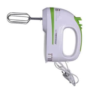Käsivatkain ESPERANZA EKM011 — 400 W, 5 nopeutta, turbo, taikinakoukut ja vatkaimet, 220–240 V, valkoinen/vaaleanvihreä