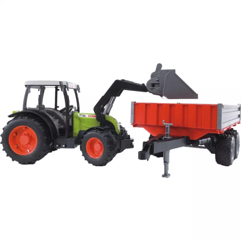 Lelutraktori Bruder Claas Nectis 267 F kippiperävaunulla