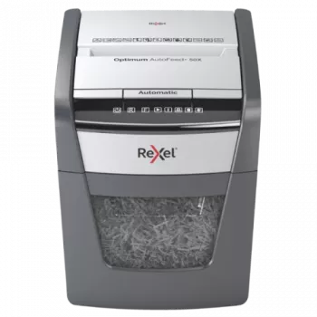 Rexel Optimum AutoFeed+ 50X silppuri automaattisella syötöllä, silppuleikkaus, P4