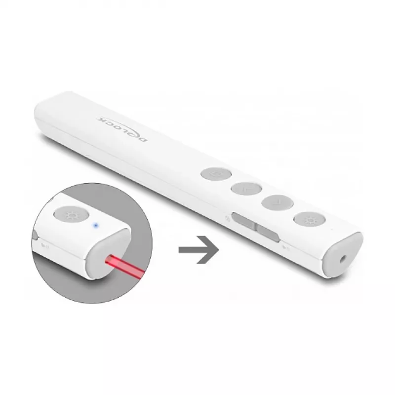 DeLOCK USB-laseresitysosoitin valkoinen langaton USB RF Nano -vastaanotin