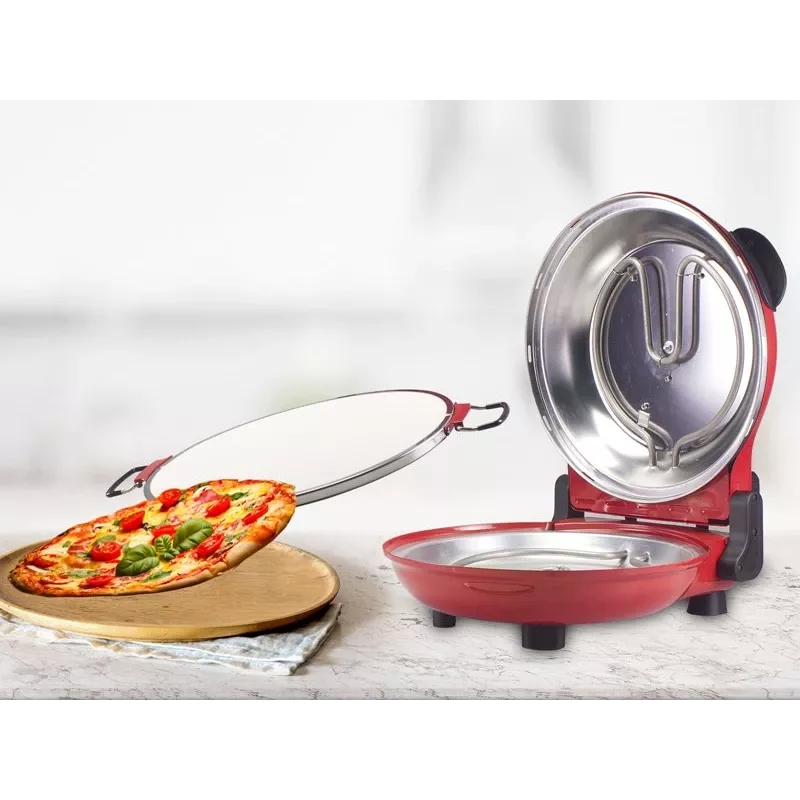 Beper P101CUD300 Party Line pizzauuni, 1200 W, 400°C, 31 cm tulenkestävä kivi, punainen