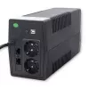 Qoltec Monolith UPS kaksoismuunnos online 0,65 kVA 360 W 2 pistorasiaa