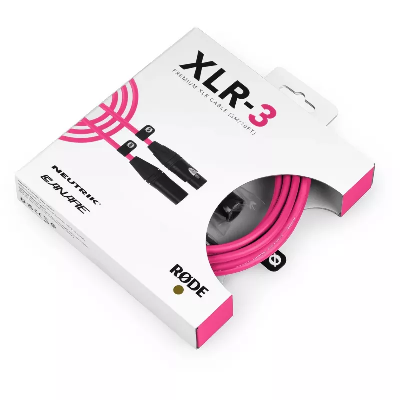 RØDE XLR3M-P -audiokaapeli 3 m XLR, pinkki