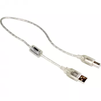 Delock 82057 USB 2.0 -kaapeli A-tyypin uros – B-tyypin uros, 0,5 m, läpinäkyvä