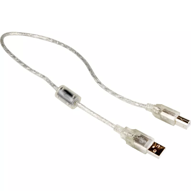 Delock 82057 USB 2.0 -kaapeli A-tyypin uros – B-tyypin uros, 0,5 m, läpinäkyvä