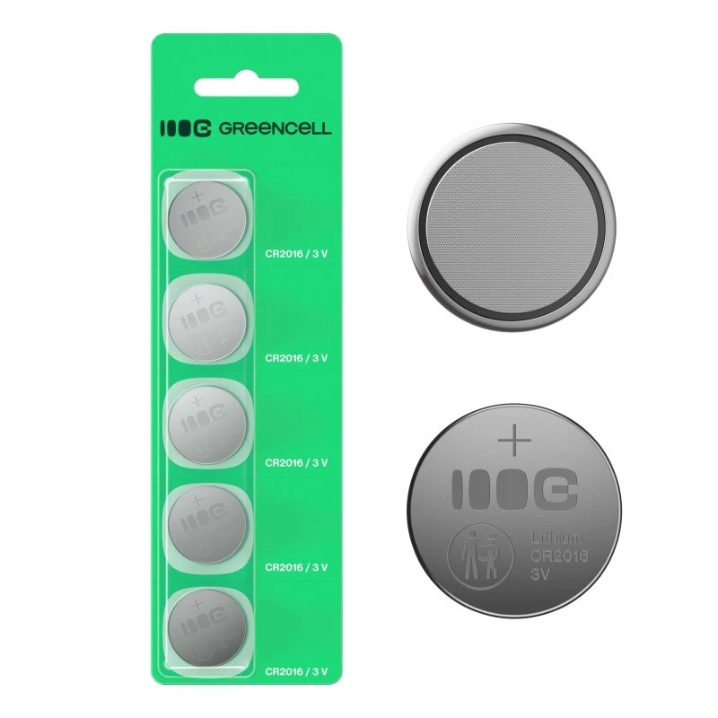 Nappilitiumparisto Green Cell CR2016 3V – 5 kpl:n pakkaus