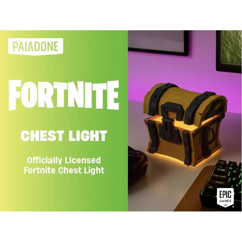 Pöytävalaisin Paladone Fortnite Chest Light – teemallinen LED-koristevalaisin