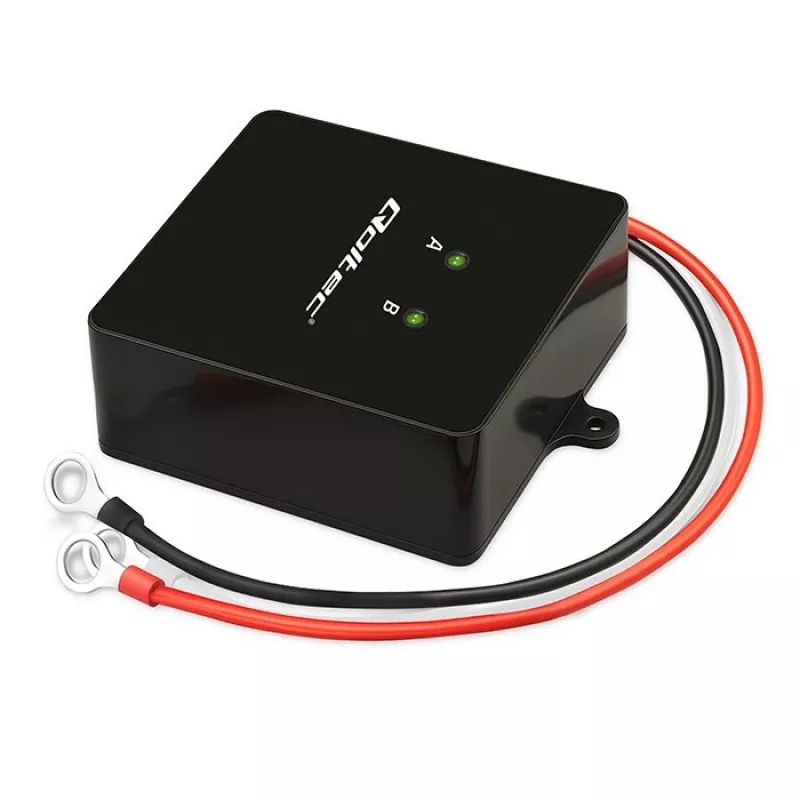 Akun jännitteentasaaja QOLTEC 51097 24V (2×12V) akuille, 5A tasausvirta