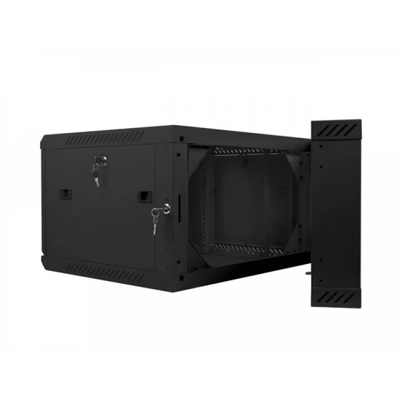 Seinäkiinnitteinen räkki LANBERG WF02-6606-10B 6U 600x374,3x600 mm ruostumaton teräs musta