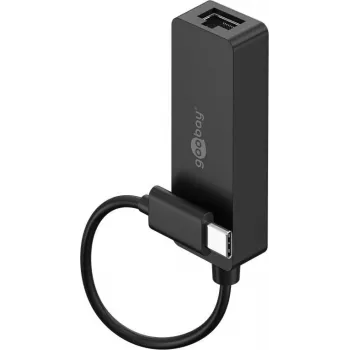 Goobay USB-C-Ethernet-sovitin musta – PC:n tai Apple MacBookin liittämiseen verkkoon (76579)