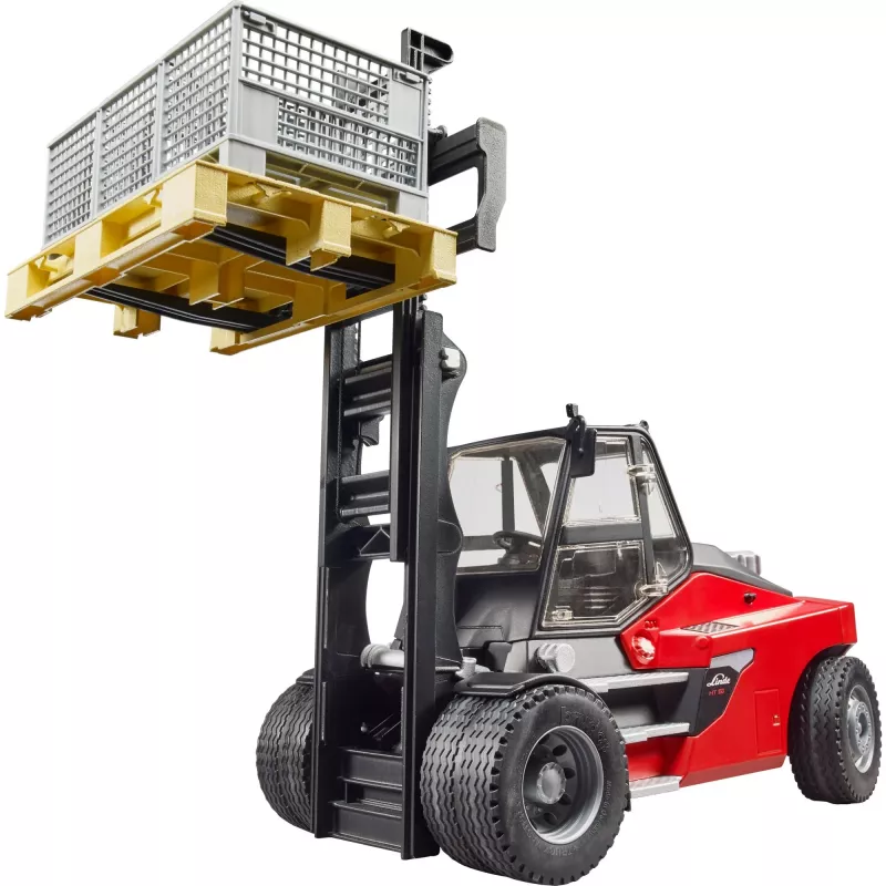 Linde HT160 trukki ja lava (punainen/musta, sis. 3 verkkolaatikkoa)