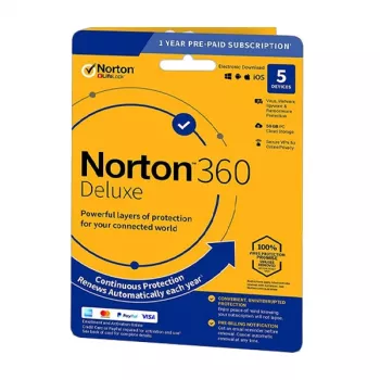 Norton 360 Deluxe | 5 laitetta | 1 vuosi | 50 GB pilvitallennustilaa | EU | EI TILAUSTA |