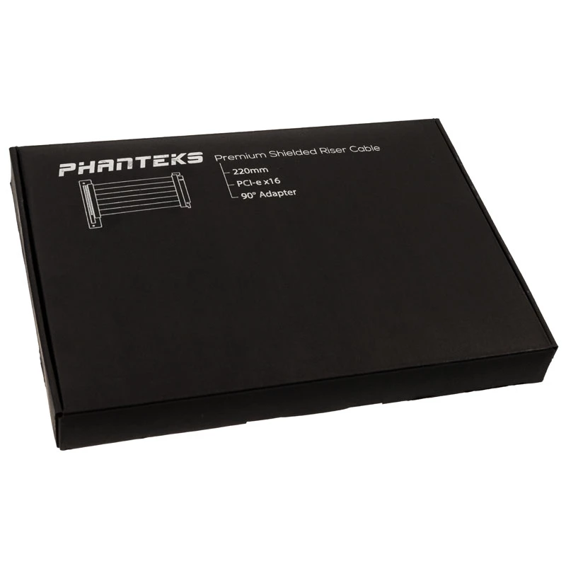 PHANTEKS PCIe x16 -riser-nauha-kaapeli, 90 astetta, 22 cm – musta