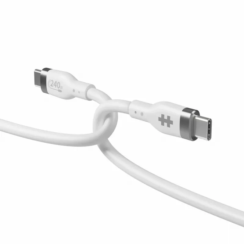 HYPER HyperJuice 240W silikoni USB-C - USB-C-kaapeli (0,9 m/1 m) - valkoinen