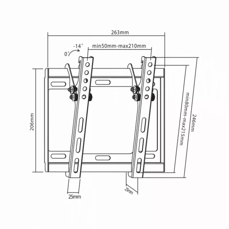 Sbox PLB-3422T kallistettava LED-taulu-TV-teline 23-43 35kg