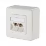 METZ CONNECT BTR E-DAT -moduulit 8/8(8) AP - seinärasia - RJ-45 x 2 - puhtaanvalkoinen, RAL 9010 (1309120002-E)