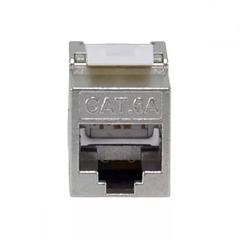 Suojattu Cat.6A ohut Keystone-liitin, EQUIP 767223, työkaluton, RJ-45, litteä, hopea, 8 kpl