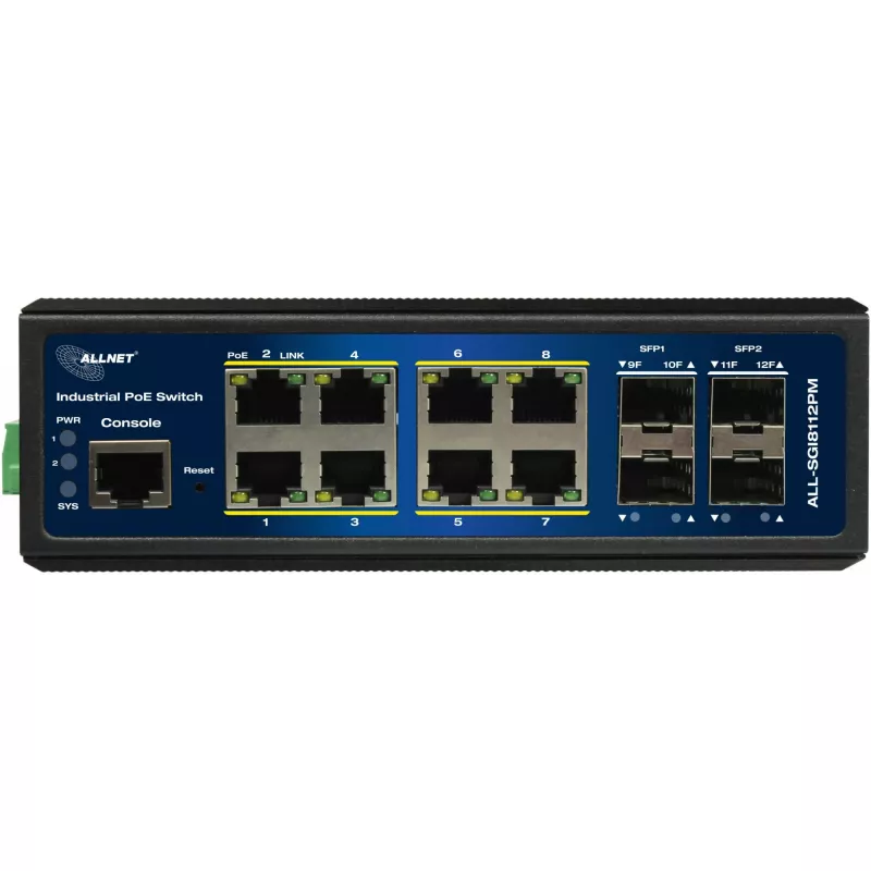ALLNET teollisuus-PoE-kytkin ALL-SGI8112PMJ 8+4 porttia