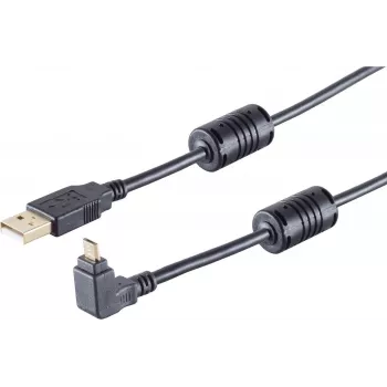 USB-kaapeli S/CONN 13-10002 USB 2.0 1 m musta