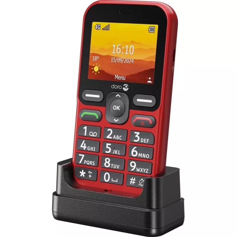 Doro Leva L10 4G, isonäppäinpuhelin, punainen (380571)
