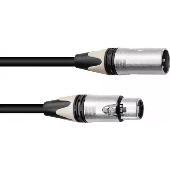 PSSO XLR-mikrofonikaapeli, 3-napainen, 15 m, musta, Neutrik-liitin