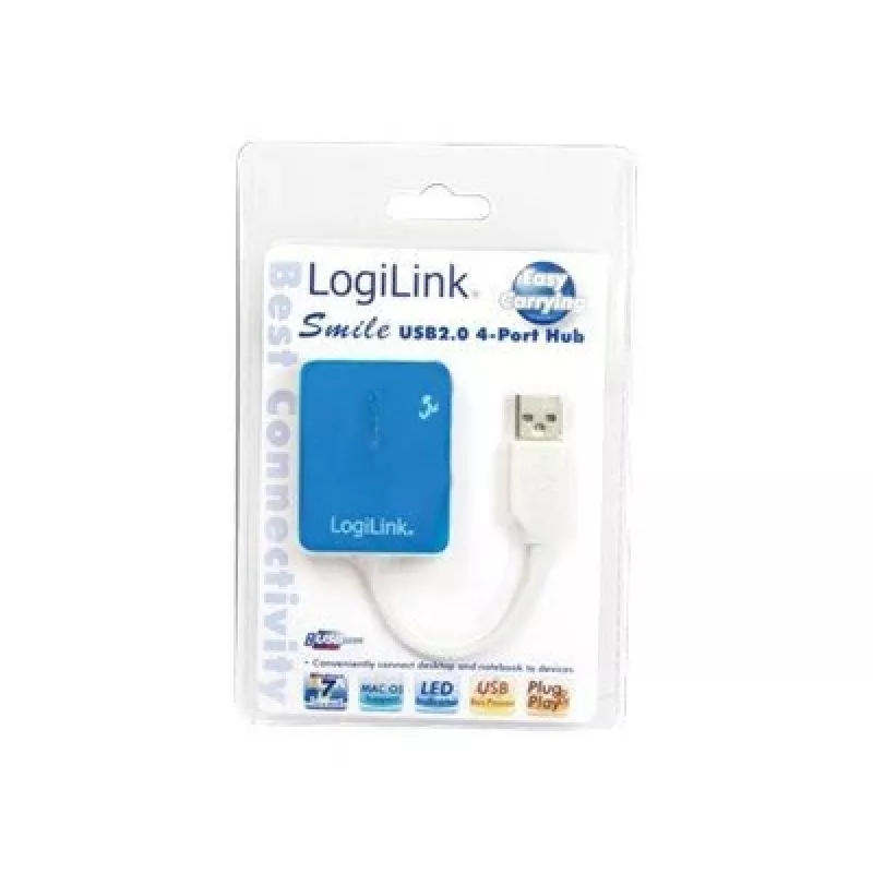 LogiLink USB 2.0 4-porttinen keskitin - sininen - Windows 98SE/ME/200/XP/Vista/2003/7 (UA0136)