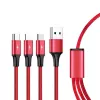 UNITEK C4049RD USB-kaapeli 1,2 m USB A USB C/Micro-USB B/Lightning punainen