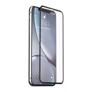 Devia Van Entire View -karkaistu lasinen näytönsuojus iPhone XR -puhelimelle — heijastamaton, musta