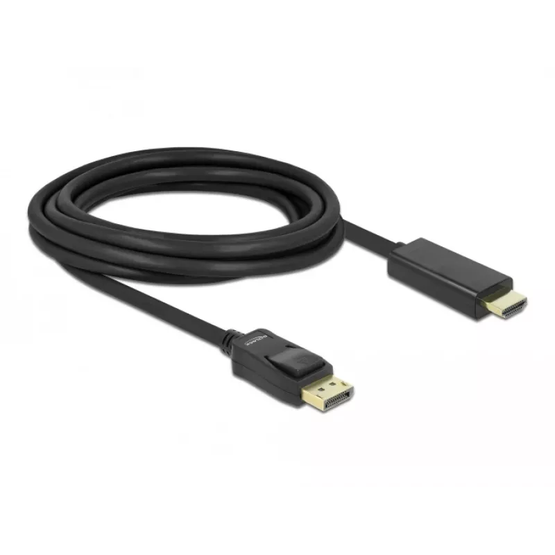 Delock kaapeli DisplayPort 1.1 uros > High Speed HDMI-A uros passiivinen 3 m musta (82435)