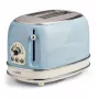Ariete 155 Design 2 viipaleen leivänpaahdin voileipäkoreilla, 6 paahtoastetta, 810 W, ruostumaton teräskotelo, irrotettava murulaatikko, pastellinsininen