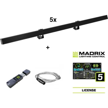 EUROLITE 5x LED PR-100/32 Pixel DMX Rail -setti + Madrix-ohjelmisto