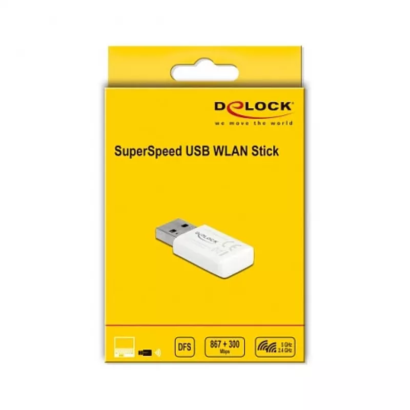 WLAN-verkkokortti DeLOCK 12770 USB 5000 Mbit/s langaton valkoinen