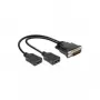 Videokaapeliadapteri DeLOCK 65280 0,25 m DMS 2 x HDMI musta