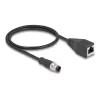 DeLOCK M12 sovitinkaapeli D-koodattu 4-napainen uros RJ45 naaras 50 cm
