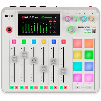 Ääniliitäntä Rode RodeCaster Pro II valkoinen — monikanavainen USB-tallennuskonsoli